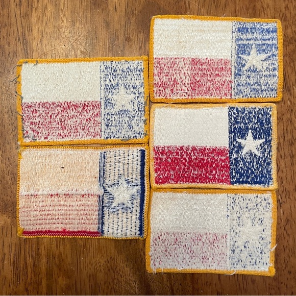5 VTG Texas Flag Sew On Patches Appliqués 3.25”x2.25” Red White Blue 5:3 Gift - Picture 9 of 10